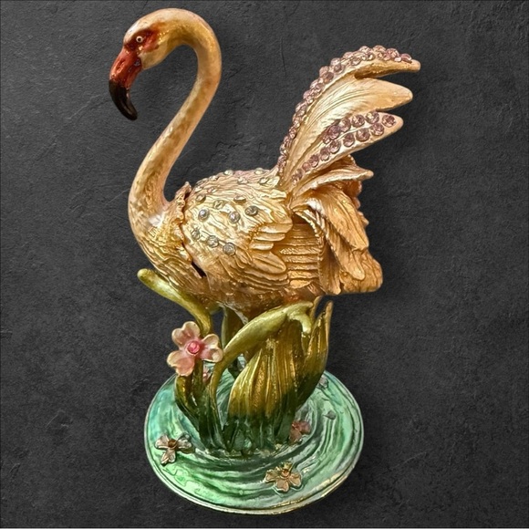 Flamingo Trinket Box - Never Used - Picture 1 of 9